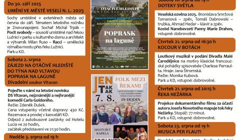 Program Kulturního domu Veselí nad Lužnicí - srpen 2025