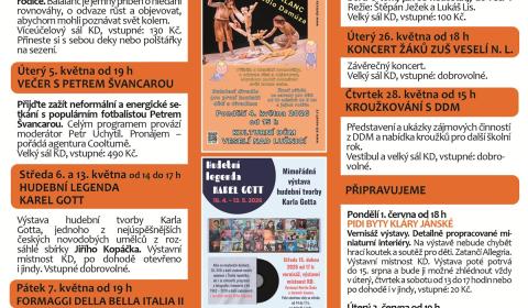 Program Kulturního domu Veselí nad Lužnicí - květen 2026