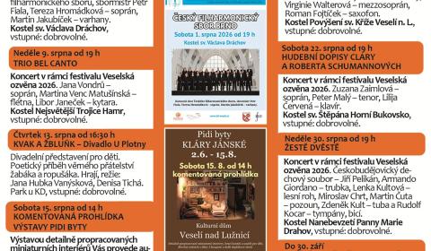 Program Kulturního domu Veselí nad Lužnicí - srpen 2026